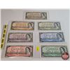 Image 1 : Canada Bills 1954 Series (7 Bills) : - $1 Bill : Beattie/Rasminsky #OY3349265 - $2 Bill : Beattie/Ra
