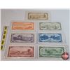 Image 5 : Canada Bills 1954 Series (7 Bills) : - $1 Bill : Beattie/Rasminsky #OY3349265 - $2 Bill : Beattie/Ra