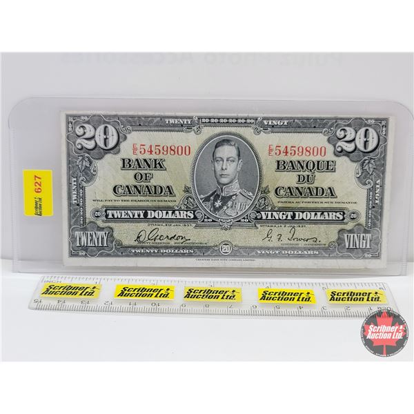 Bank of Canada $20 Bill 1937 : Gordon/Towers #EE5459800 (See Pics for Varieties, Conditions, Serial 