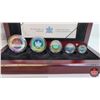 Image 3 : RCM 2003 Silver Maple Leaf Hologram Set (5 Coin Set / Each Coin 99.99% Fine Silver) 1 Ounce; 1/2 Oun