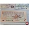 Image 10 : Canada Bills "Bird Series" (6 Bills) : - 1986 $2 Bonin/Thiessen #EGU3594811 - 1986 $5 Knight/Thiesse