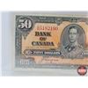 Image 2 : Bank of Canada $50 Bill 1937 : Coyne/Towers #BH5182190 (CCCS Cert : F-12 Fine Changeover) (See Pics 