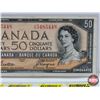 Image 3 : Canada $50 Bill 1954 : Beattie/Coyne #AH5485448 (See Pics for Varieties, Conditions, Serial Numbers 