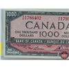 Image 2 : Canada $1000 Bill 1954 : Lawson/Bouey #AK1786402 (See Pics for Varieties, Conditions, Serial Numbers