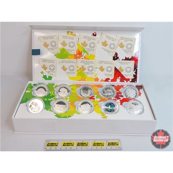 RCM 2014 $10 Fine Silver 10 Coin Set - O Canada (COA Fine Silver 99.99%) - The Igloo - Grizzly Bear 