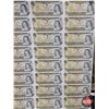 Image 3 : Canada $1 Bills 1973 : 5x8 Uncut Sheet (Rolled in Tube) (See Pics for Varieties, Conditions, Denomin