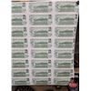 Image 7 : Canada $1 Bills 1973 : 5x8 Uncut Sheet (Rolled in Tube) (See Pics for Varieties, Conditions, Denomin