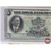Image 2 : The Royal Bank of Canada $5 Bill : 1927 : Wilson #1523117 (Legacy Cert: Very Fine 25PPQ) (See Pics f
