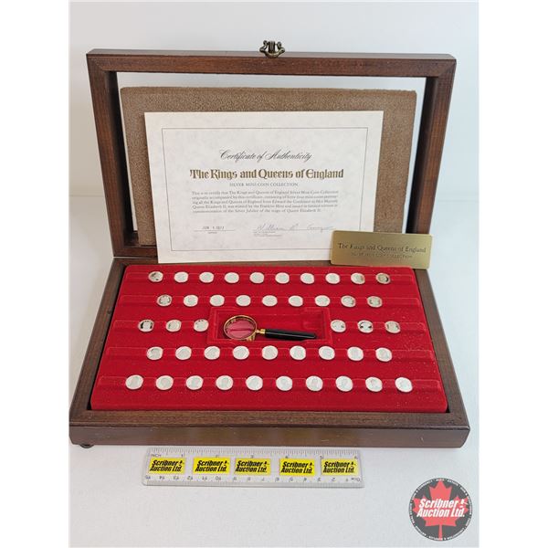 Franklin Mint: The Kings and Queens of England Silver Mini-Coin Collection portraying all the Kings 