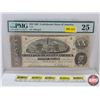 Image 1 : Confederate States of America $20 Bill 1863 (PMG Cert: Very Fine 25) (See Pics for Varieties, Condit