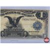 Image 4 : The Famous "Black Eagle" One-Dollar Silver Certificate 1899 : S/N# Z80947569Z (w/Info Card & Display
