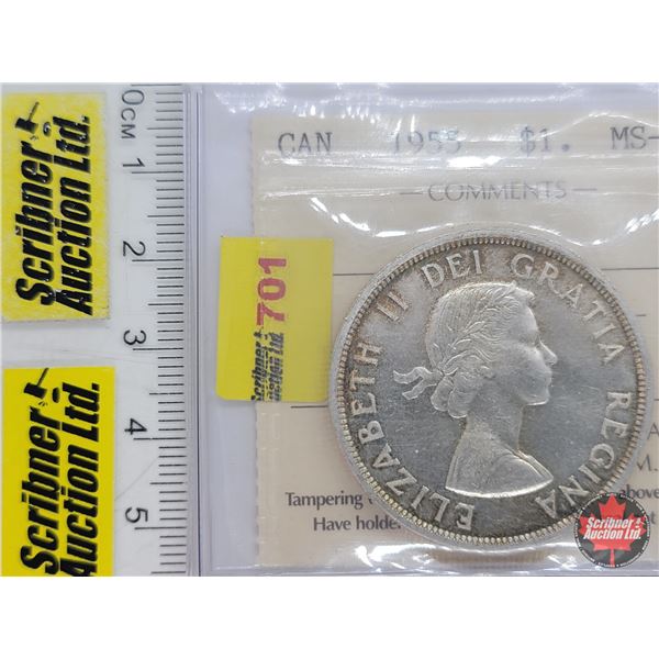 Canada Dollar 1955 (ICCS Cert: MS-64) (SEE PICS!)