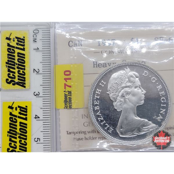 Canada Dollar 1967 Heavy Cameo (ICCS Cert: SP-65) (SEE PICS!)