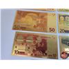 Image 5 : Euro Gold Foil Novelty Bank Notes (7) (SEE PICS!)