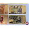 Image 6 : Euro Gold Foil Novelty Bank Notes (7) (SEE PICS!)