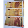 Image 9 : Euro Gold Foil Novelty Bank Notes (7) (SEE PICS!)