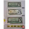 Image 1 : Canada $1 Bills (3): - 1954 Beattie/Rasminsky #HF0103369 - 1954 Beattie/Rasminsky #FN6331400 - 1973 