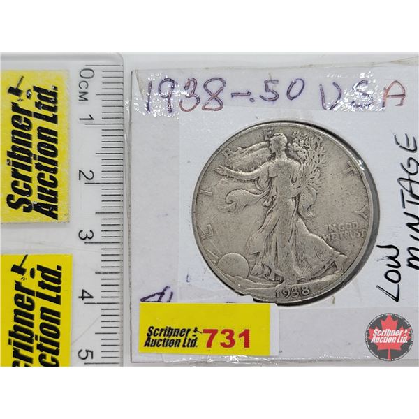 USA Half Dollar 1938D (Low Mintage) (SEE PICS!)