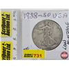 Image 1 : USA Half Dollar 1938D (Low Mintage) (SEE PICS!)