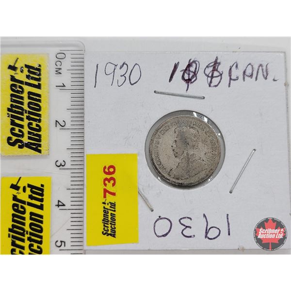 Canada Ten Cent 1930 (worn) (SEE PICS!)