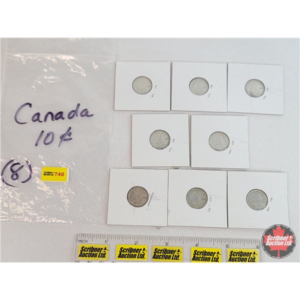 Canada Ten Cent (8): 1940; 1943; 1944; 1946; 1947; 1949; 1951; 1952 (SEE PICS!)