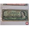 Image 4 : Canada Bills (3):  - $1 Bill : 1954 Beattie/Coyne #LL8830766 - $2 Bill : 1954 Lawson/Bouey #VG328075
