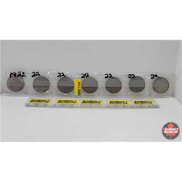 Canada Five Cents  - Strip of (7) 1922 (SEE PICS!)