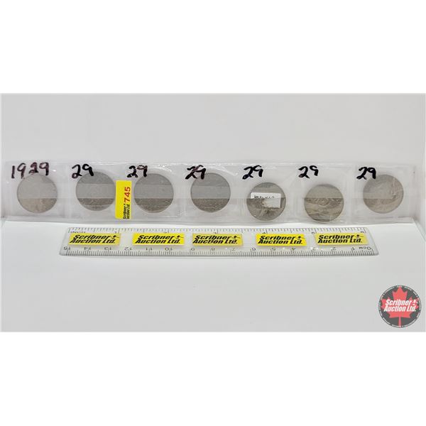 Canada Five Cents - Strip of (7) 1929 (SEE PICS!)