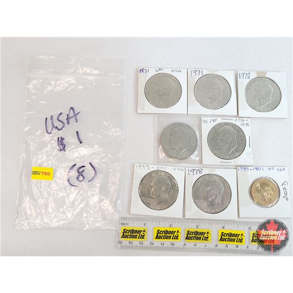 USA One Dollar (8): 1971; 1971; 1972; 1972; 1976; 1977; 1978; 2007D (SEE PICS!)