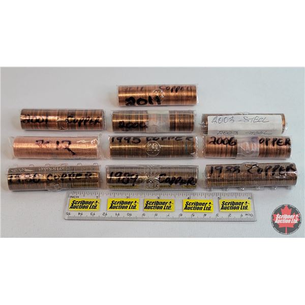 Canada Pennies (10 Rolls) Variety Years (Mixed) (NOTE: Rolls not opened by the Auction Company, so q