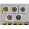 Image 1 : Canada Two Dollars "Toonies" (5): 2000; 2000; 2006; 2015; 2017 (SEE PICS!)