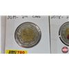Image 2 : Canada Two Dollars "Toonies" (3): 2017 Vimy Non-Color (2); 2018 Armistice Color (SEE PICS!)