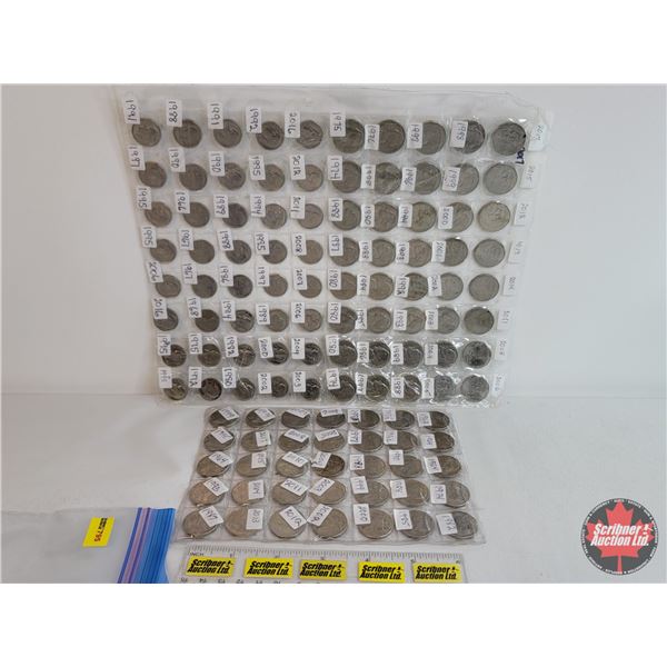 USA Five & Ten Cent Collection (115 Coins) : Variety 1960's - 2000's (40 Dimes & 75 Nickels) (SEE PI