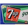 Image 2 : Single Side Tin Sign "7UP your thirst away" (12-1/2"H x 29"W) (SEE PICS!)