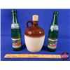 Image 3 : Mountain Dew Collector Trio : 2 Bottles & Crock Jug "Not Over 20 Minutes Old" (Tallest Bottle 9-1/2"
