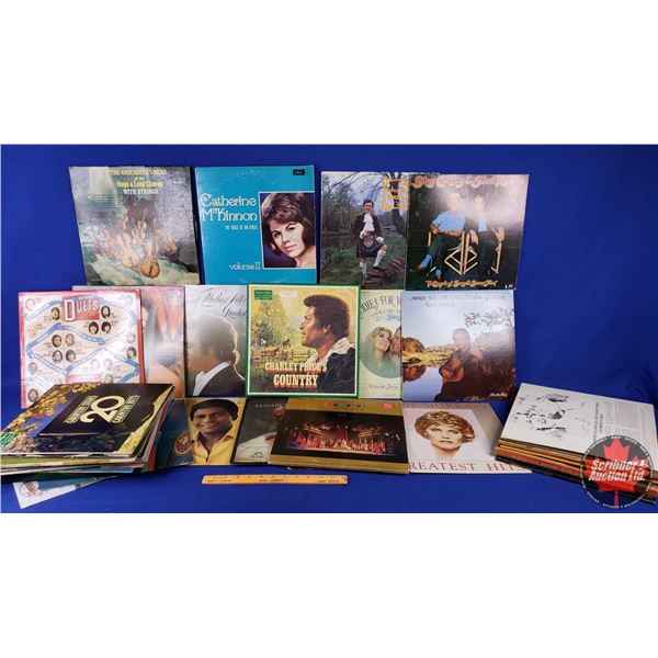 Record Album Collection (LP's) Variety  Box Lot (44) : Incl. Charley Pride; Best Country Duets; Anne