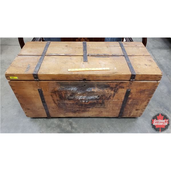 Large Wooden Storage Chest (22-1/2"H x 44"W x 20-1/2"D) (SEE PICS!)