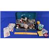 Image 1 : Metal Tackle Box w/Contents (Line; Bobs; Hooks; etc) (Box Measures: 4"H x 11-1/2"W x 5"D) (SEE PICS!