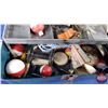 Image 5 : Metal Tackle Box w/Contents (Line; Bobs; Hooks; etc) (Box Measures: 4"H x 11-1/2"W x 5"D) (SEE PICS!