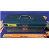 Image 7 : Metal Tackle Box w/Contents (Line; Bobs; Hooks; etc) (Box Measures: 4"H x 11-1/2"W x 5"D) (SEE PICS!
