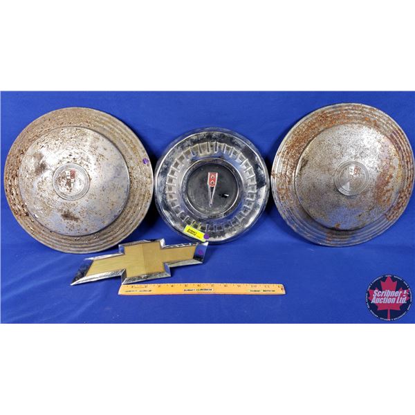 Wheel Covers (3) & Chev Emblem (Largest Cover Measures 13"Dia) (SEE PICS!)