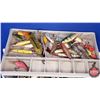Image 2 : Tackle Box with Contents (Lures; Reels; Line Weights; etc!) (Box Measures: 8"H x 15"W x 8"D) (SEE PI