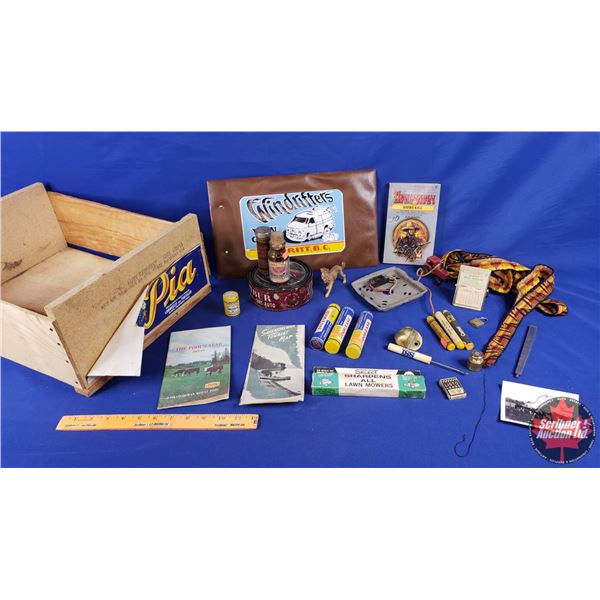 Variety Collector Combo in Wood Crate : - Barry's Auto Supplies ad Calendar 1952 - Saskatchewan Tour