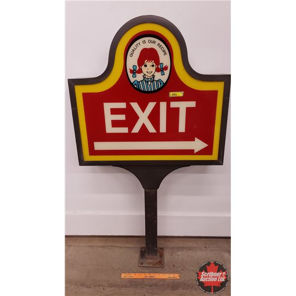 Wendy's Drive Thru "EXIT" Sign Standard (National Sign Systems : Electric Sign) (48"H x 26"W x 5"D) 