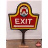 Image 5 : Wendy's Drive Thru "EXIT" Sign Standard (National Sign Systems : Electric Sign) (48"H x 26"W x 5"D) 