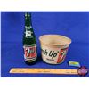 Image 1 : Vintage 7UP Combo: Bottle & Ice Bucket (Bucket Measures: 5"H x 6-1/2"Dia) (SEE PICS!)