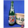 Image 2 : Vintage 7UP Combo: Bottle & Ice Bucket (Bucket Measures: 5"H x 6-1/2"Dia) (SEE PICS!)