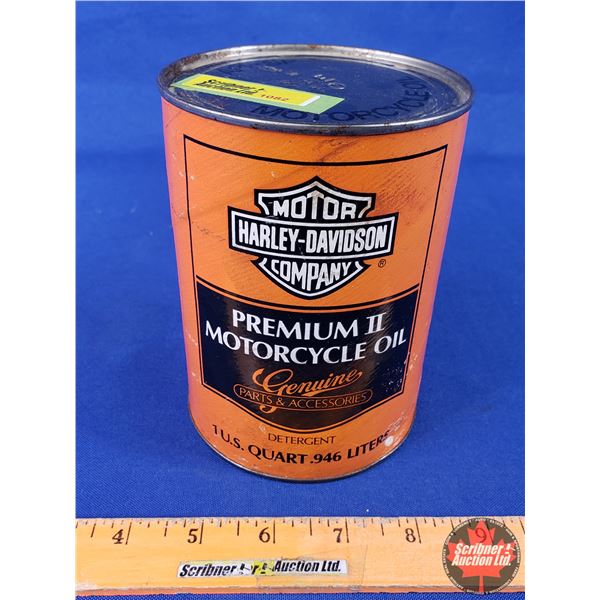 Harley Davidson Motorcycle Oil Tin (Cardboard) (FULL) (5-1/2"H x 4"Dia) (SEE PICS!)