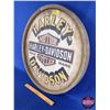 Image 3 : "Harley Davidson" Decor Barrel End (Wooden) Wall Mount (23-3/4"Dia) (SEE PICS!)