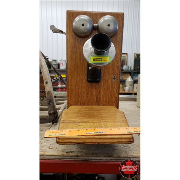 "Northern Electric Company" Wood Box Telephone (Label Stamp Mar 23 / 1920) (20-1/2"H x 9-1/4"W x 12-